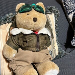 Vintage Bearland Corp 1985 Aviator Pilot Bear